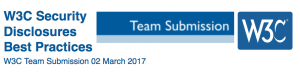 W3C Security Disclosures Best Practice